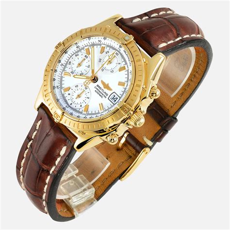 yellow gold breitling|breitling yellow chronograph.